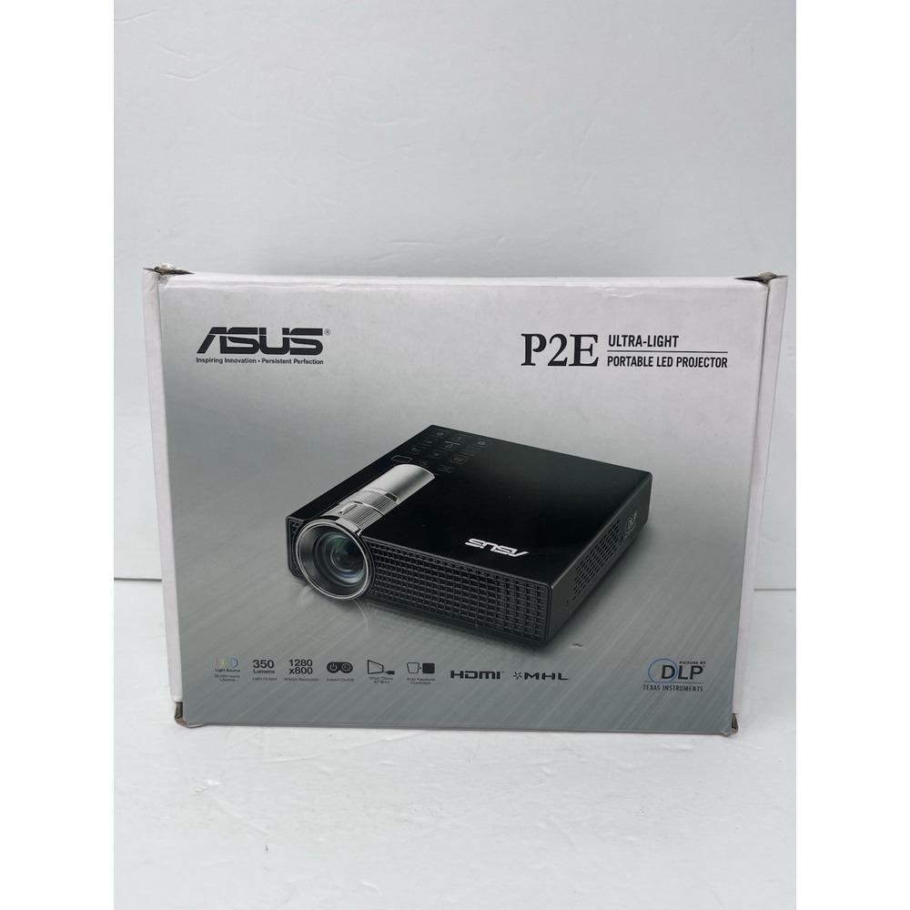 OB ASUS P2E Ultra-Light Portable LED Projector Black, Compact Mini Open ForPics